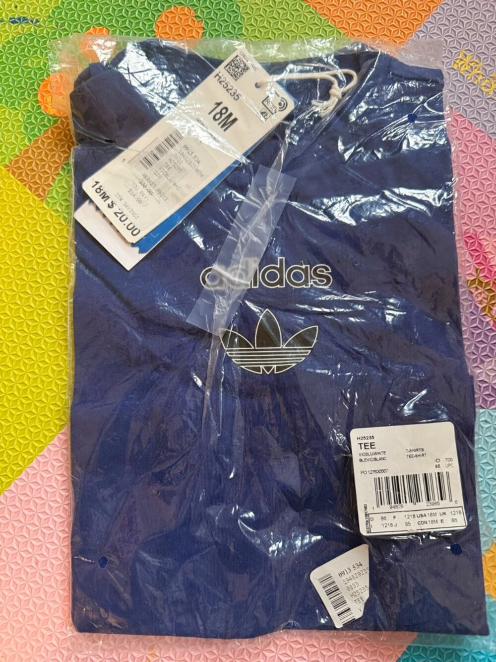 Adidas Infant Tee 18M Navy Blue Trefoil Logo NWT